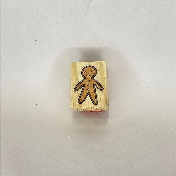 Carimbo Artesanal de Madeira - Natal - Biscoito de Gengibre P - 1 UN - Rizzo