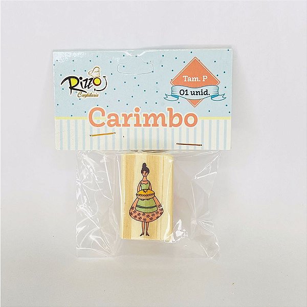 Carimbo Artesanal de Madeira - Confeiteira - P - 1 UN - Rizzo