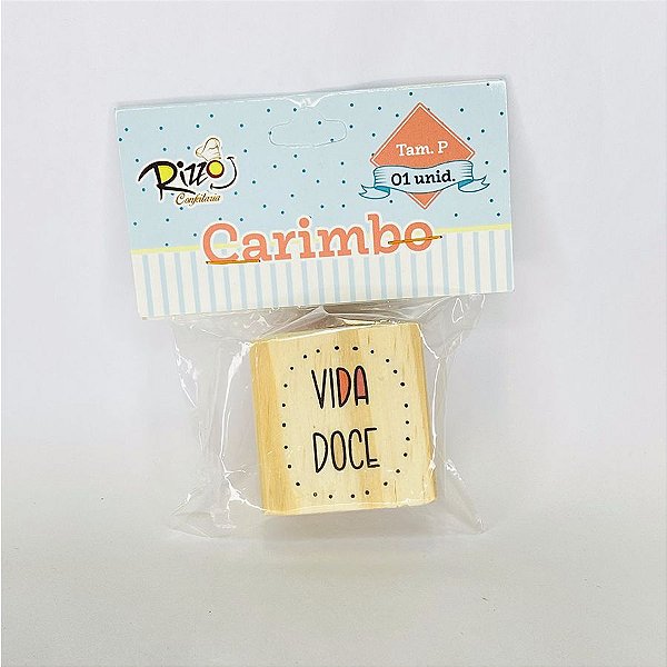 Carimbo Artesanal de Madeira - Vida Doce - P - 1 UN - Rizzo