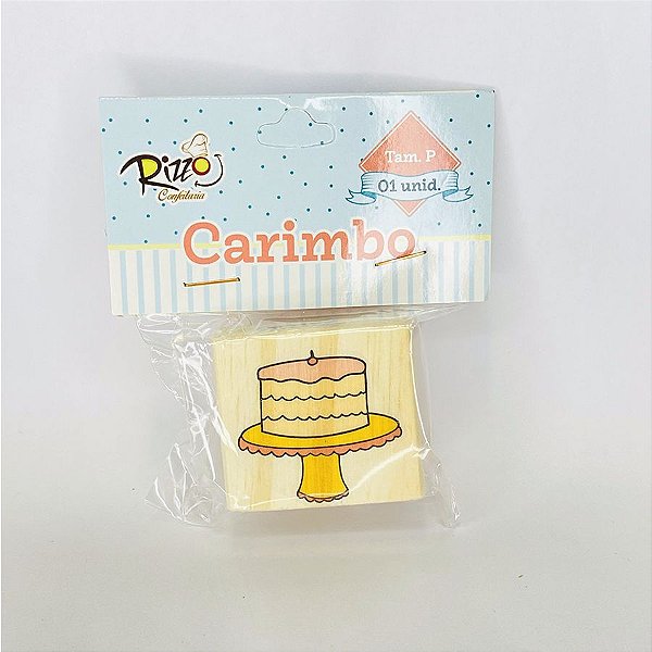 Carimbo Artesanal de Madeira de Madeira - Bolo - P - 1 UN - Rizzo