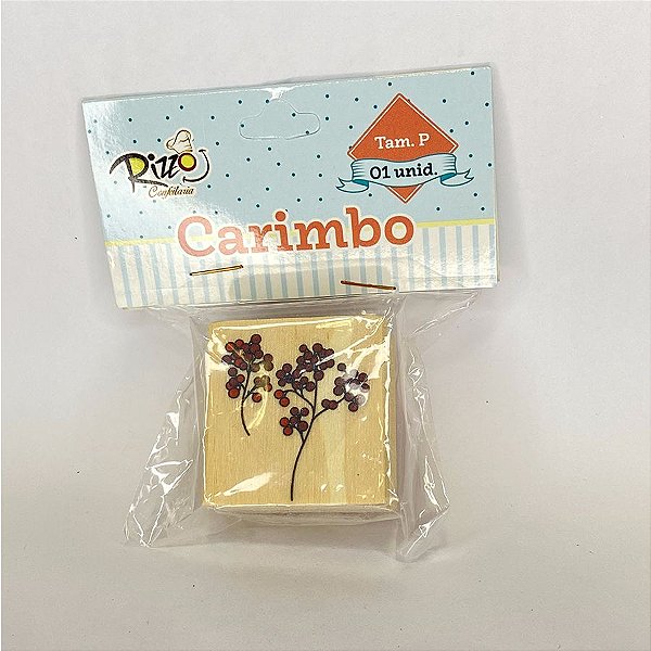 Carimbo Artesanal de Madeira - Frutinhas - P - 1 UN - Rizzo