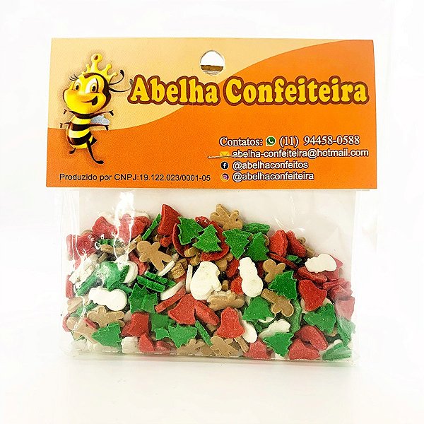 Mini Confeito - Biscoitos Natalinos - 20g - 01 Unidade - Abelha Confeiteira - Rizzo