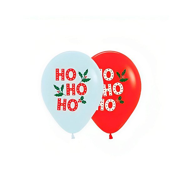 Balão de Látex Fashion 11" 28cm - Ho Ho Ho - 50 unidades - Sempertex - Rizzo