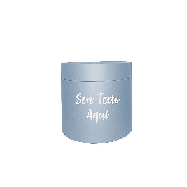 Caixa Redonda Cartonada para Box de Luxo Azul Bebê - 01 Unidade - Rizzo Personalizado