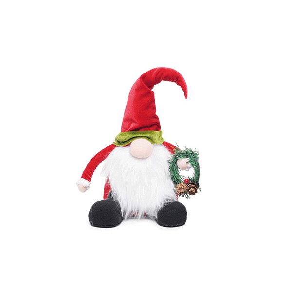 Kringle Sentado Vermelho 30cm - 01 unidade Cromus Natal - Rizzo