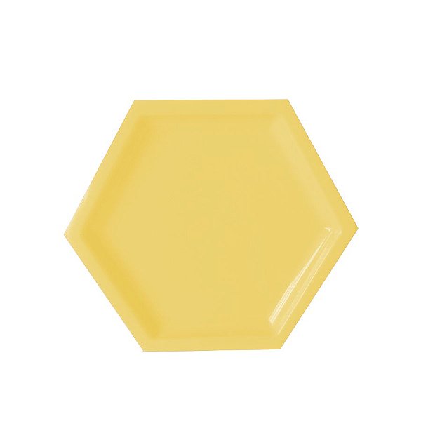 Bandeja Hexagonal Creme 22cm 01 unidade Art Lille Rizzo