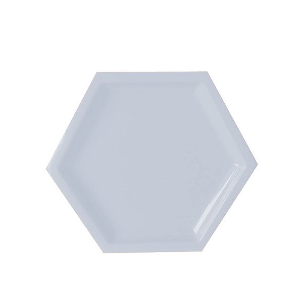 Bandeja Hexagonal Azul Bebê 22cm 01 unidade Art Lille Rizzo