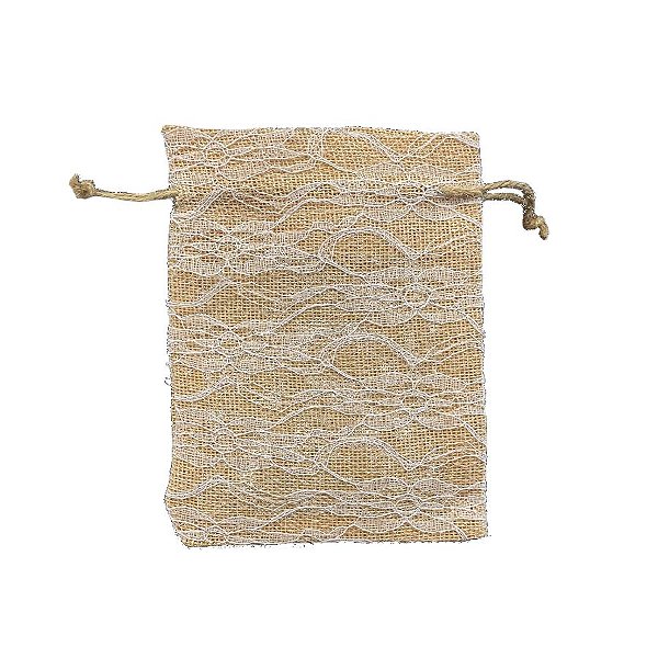 Saco de Juta para Lembrancinhas Decorado - 12x17cm - 10 unidades - Artlille
