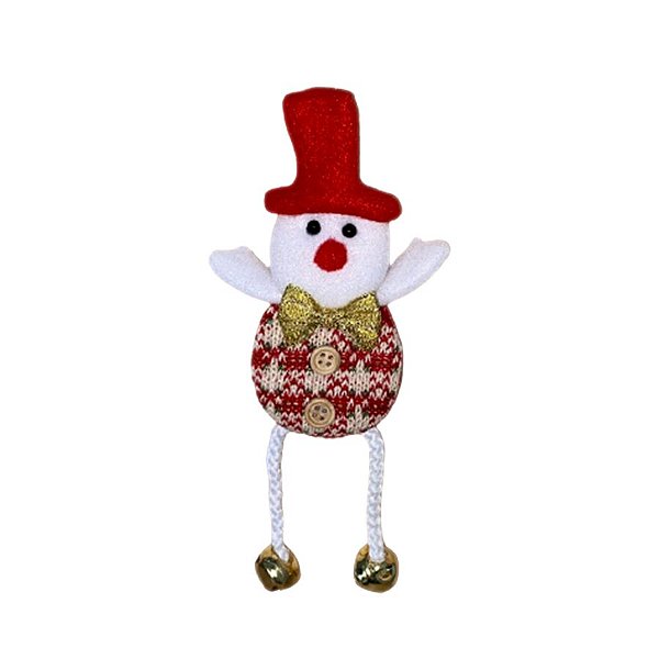 Enfeite de Natal para Pendurar de Tecido 18cm - Boneco de Neve - 01 Unidade - Rizzo