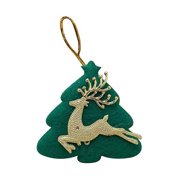 Enfeite de Natal para Pendurar de Tecido 8cm - Árvore de Natal Verde - 01 Unidade - Rizzo