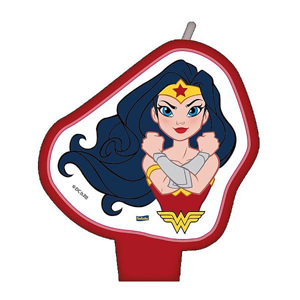 Vela Aniversário - Mulher Maravilha Kids - 01 UN - Festcolor - Rizzo