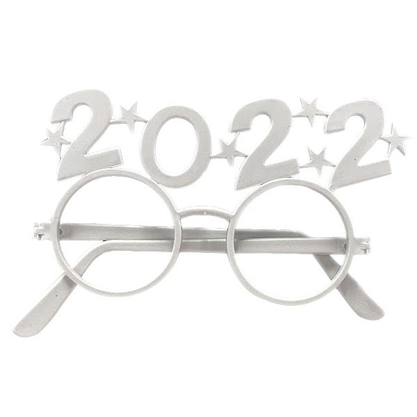Óculos 2022 Branco para Reveillon Ano Novo - 01 Unidade - Rizzo
