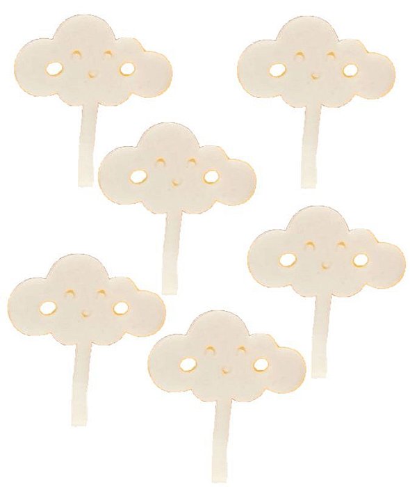 Pick Decorativo - Nuvem - Branco - 6UN - Ref 1677 - Vivarte - Rizzo