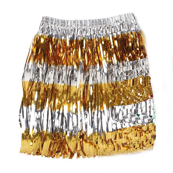 Fantasia Carnaval - Saia Havaiana - Prata & Dourado - 01 UN - Cromus - Rizzo