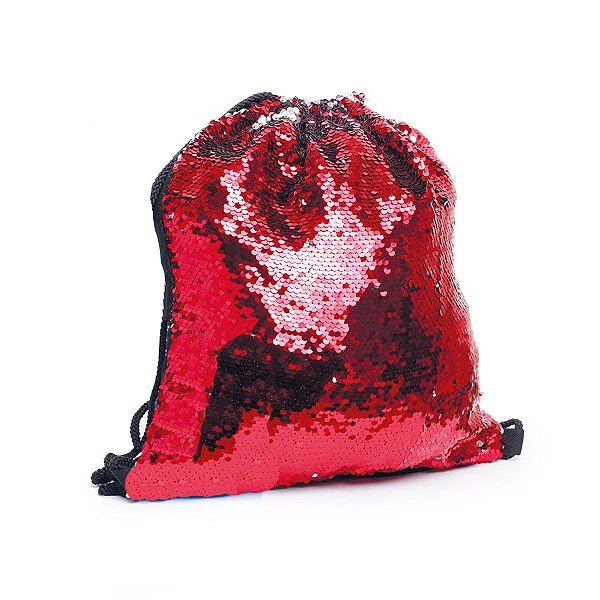 Mochila Saco - Paetê Vermelho - Festa Carnaval - 01 UN - Cromus - Rizzo