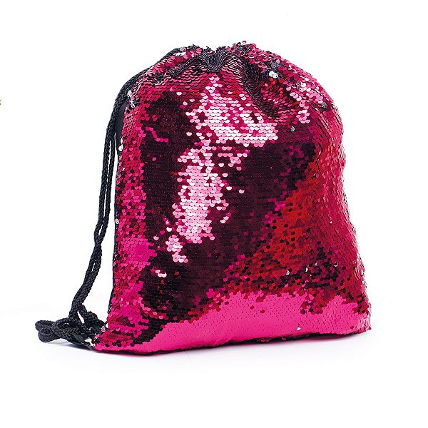 Mochila Saco - Paetê Rosa - Festa Carnaval - 01 UN - Cromus - Rizzo