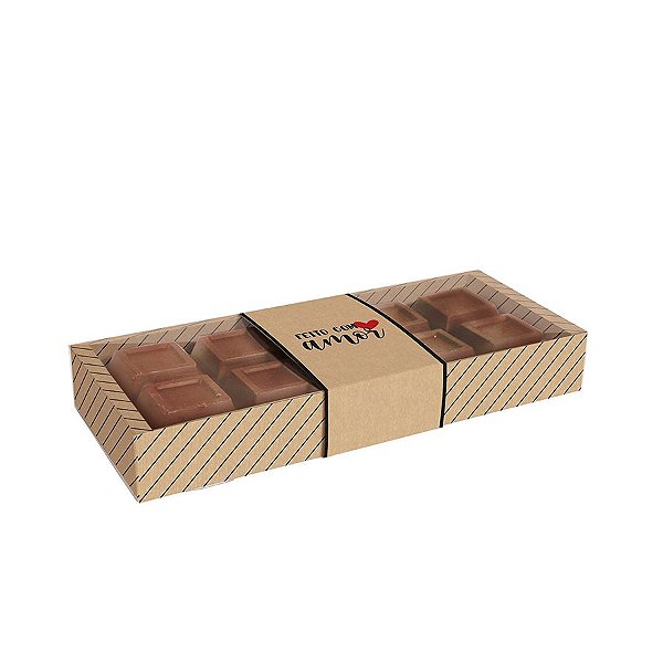 Caixa para Tablete 1kg Feito com Amor 27,4x11x3,8cm - 10 Unidades - Cromus - Rizzo