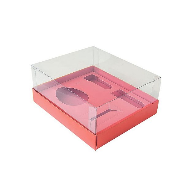 Caixa Ovo de Colher Kit Confeiteiro - Meio Ovo de 100g a 150g - 20,5cm x 17cm x 8,5cm - Rosê - 5unidades - Assk - Páscoa
