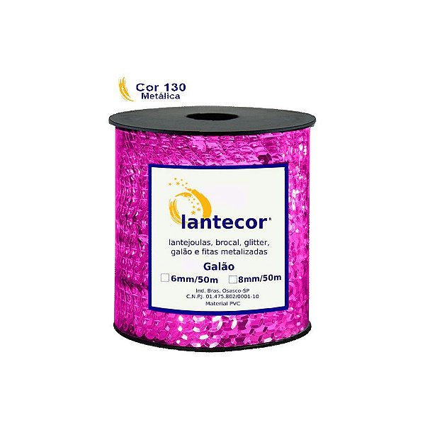 Carretel Lantejoula Trançada 50 metros - Metalizado Pink - 01 Unidade - Lantecor - Rizzo