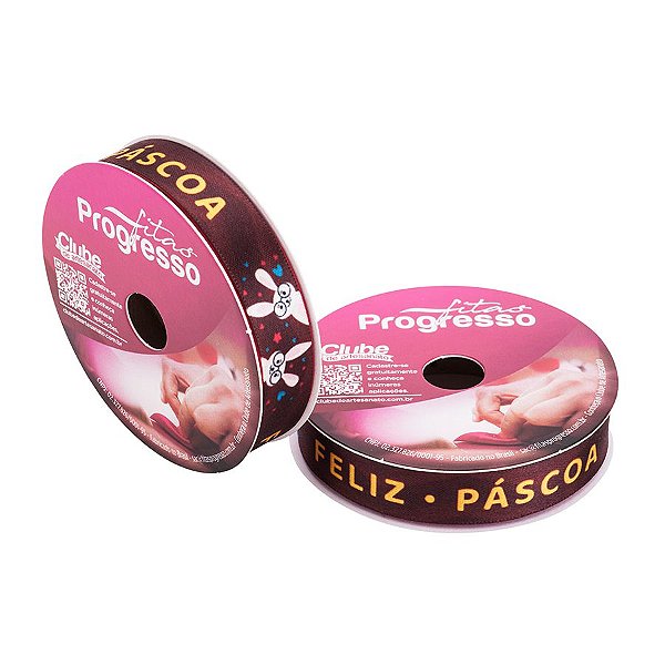 Fita Decorativa - Feliz Pascoa - Cor 030 - 10mx15mm - 1 UN - Progresso