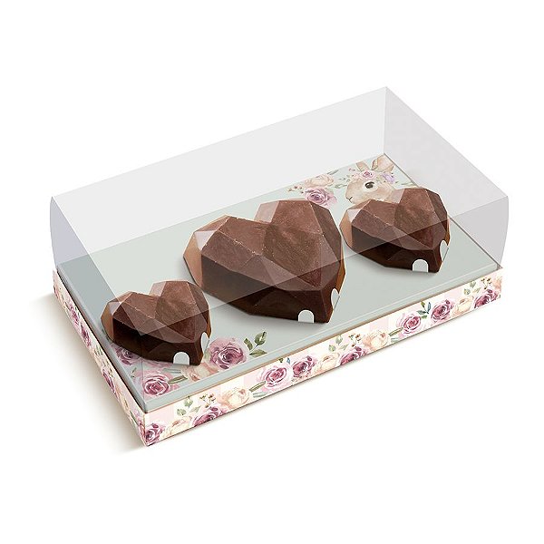 Caixa para Coração Lapidado 200g /18g / 18g - Serena - 06 Unidades - Cromus -