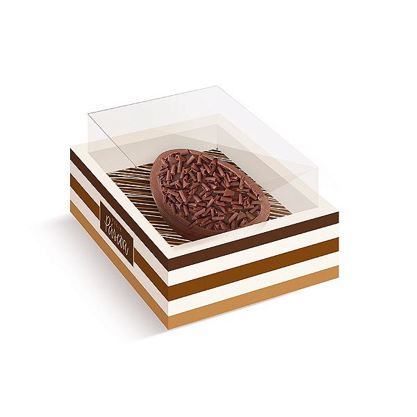 Caixa New Moldura para Meio Ovo - Tons de Chocolate - 06 Unidades - Cromus Páscoa- Rizzo