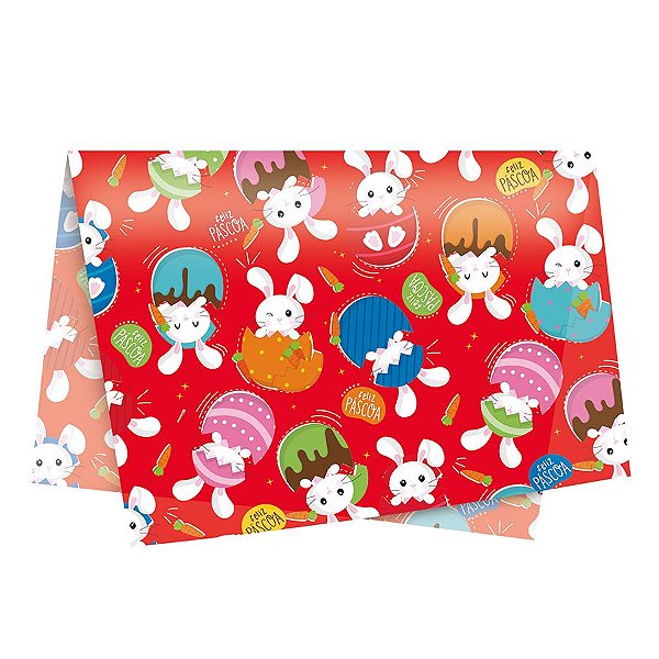 Folha de Papel Seda Decorado 44x69 - Surpresa de Páscoa Vermelho - 10 Unidades - Cromus Páscoa - Rizzo