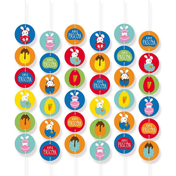 Cortina Decorativa Surpresa de Páscoa 19,5x120cm - 06 Unidades - Cromus -