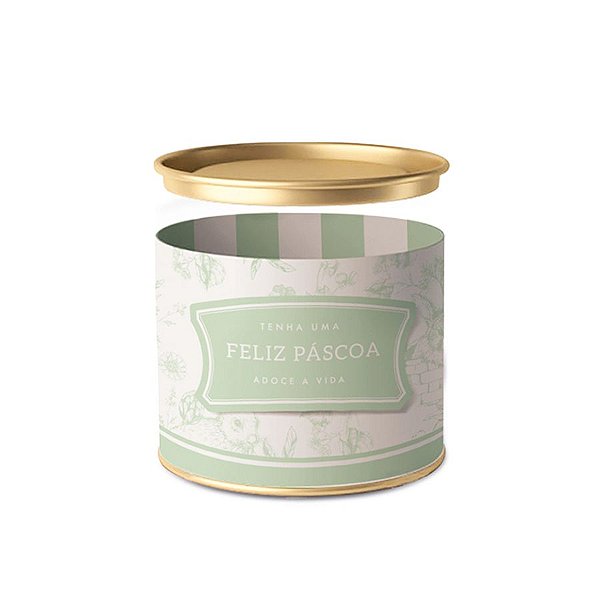 Lata para Bombons 7x10cm - Clássico Francês Verde - 01 Unidade - Cromus Páscoa -