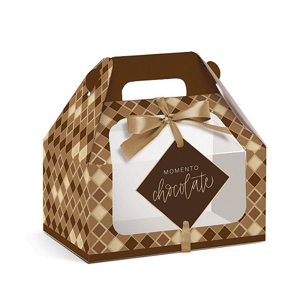 Caixa Maleta Kids com Visor Tons de Chocolate - 10 Unidades - Cromus Páscoa - Rizzo