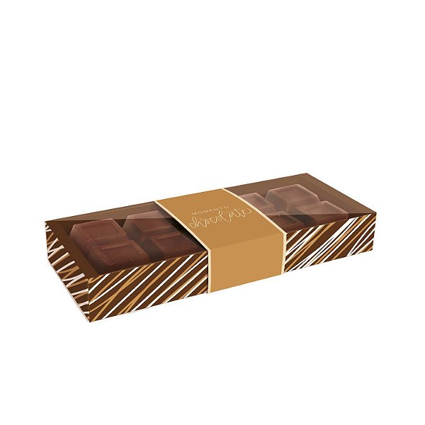 Caixa Tablete 1kg Tons de Chocolate 27,4x11x3,8cm - 10 Unidades - Cromus -