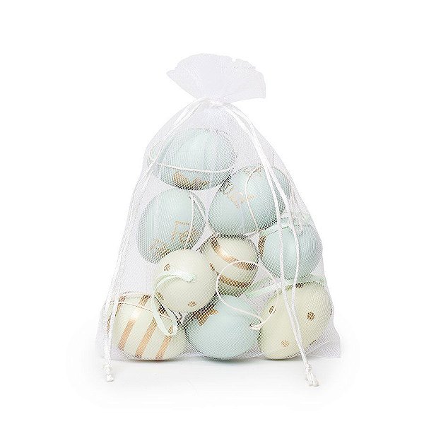 Saco de Ovos de Cordorna Coloridos Verde e Dourado em Plástico - Cromus - 01 un - Rizzo