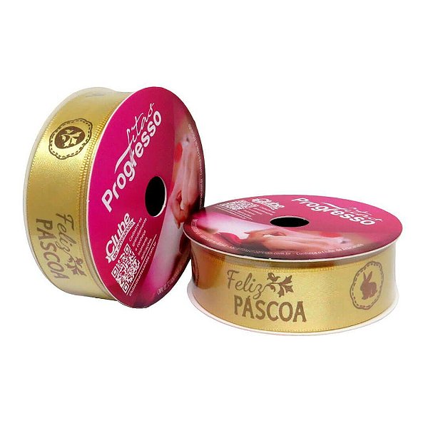 Fita Decorativa - Feliz Pascoa - Cor 813 - 10mx22mm - 1 UN - Progresso