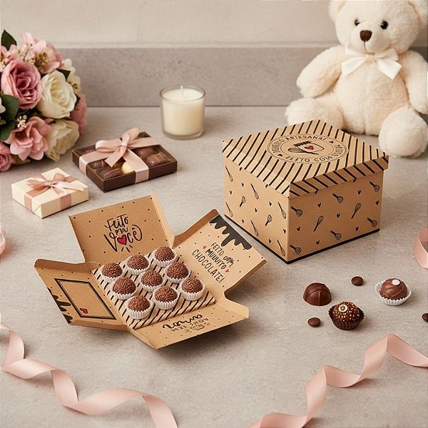 Caixa Surpresa para Brigadeiro Kraft Doçura - 01 Unidade - Cromus Páscoa - Rizzo