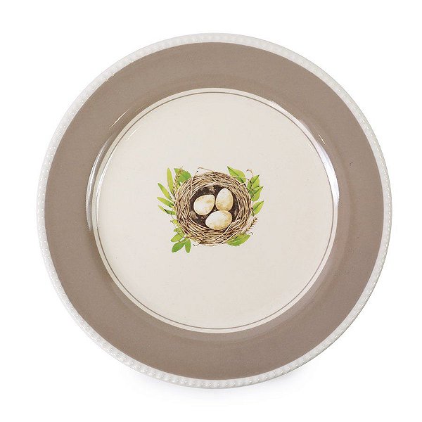 Prato Raso - Collection Natural Páscoa -  Bege/Branco - 01 unidade - Cromus - Rizzo