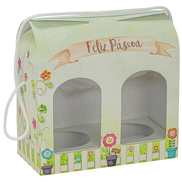Caixa Lancheira Ovo 150g com 2 cavidades Bosque de Páscoa - 5 unidades - Decora Festas Ltda - Rizzo Balões