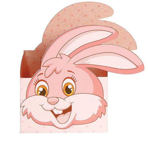 Caixa Cesta de Páscoa Coelhinha Rosa - 12 unidades - Decora Festas Ltda - Rizzo Balões