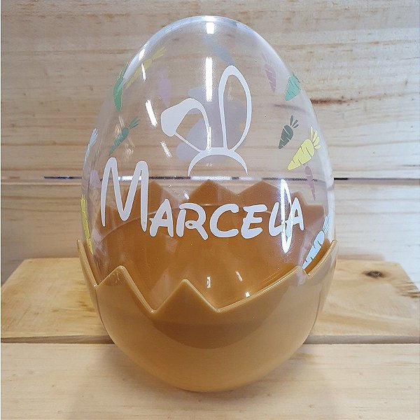Ovo Acrílico Personalizado Cenoura Base Dourada G - Cromus - Rizzo Balões