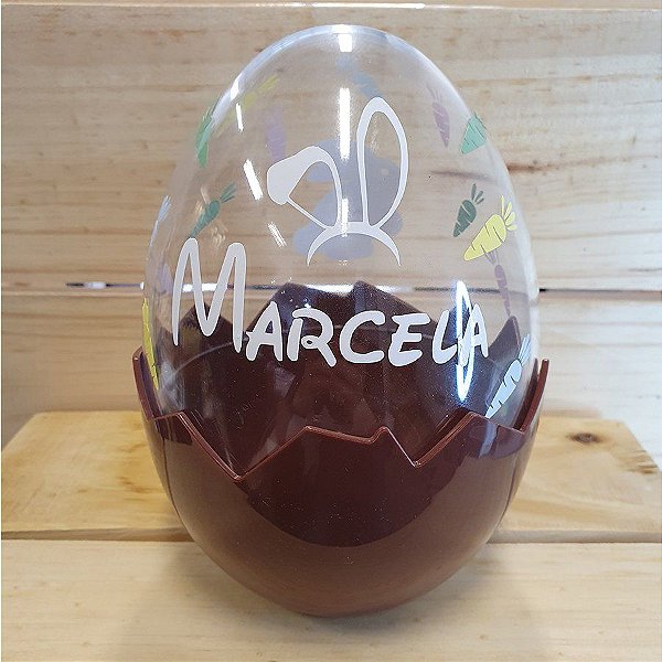 Ovo Acrílico Personalizado Cenoura Base Marrom G - Cromus - Rizzo Balões