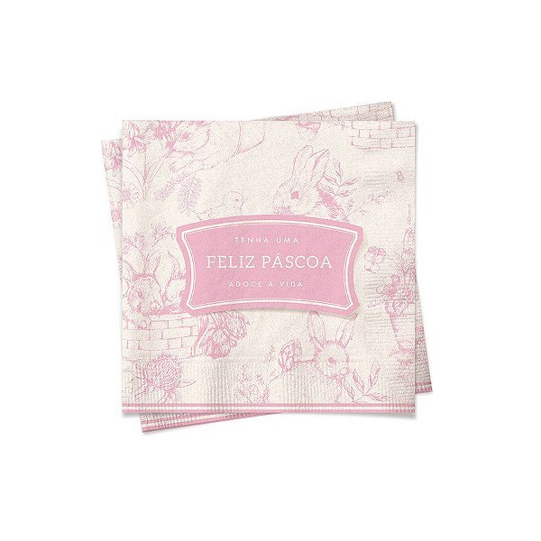 Guardanapo Clássico Francês Rosa - 1 unidade Pct. c/ 20 unds. - Cromus - Rizzo