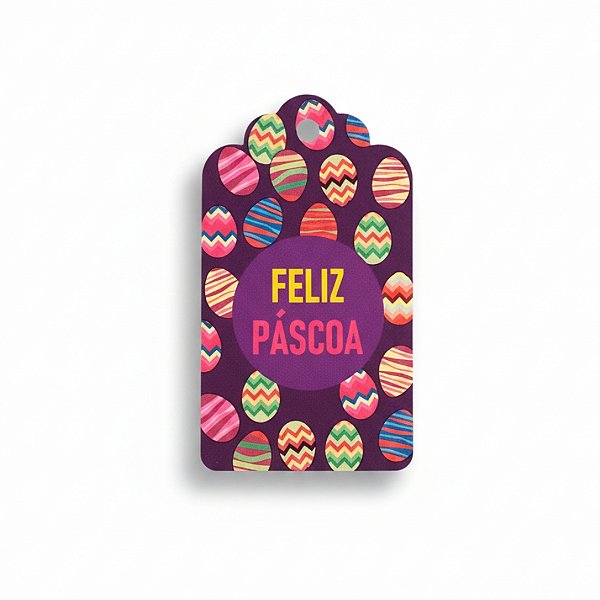Tag de Feliz Páscoa Roxa - 10 unidades - Massai - Rizzo