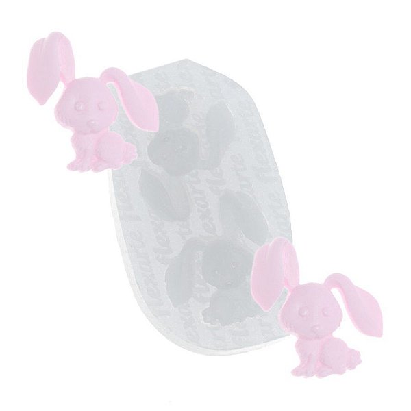Molde de Silicone para Fins Alimentícios Coelho Sentado - Ref 733 - 1 unidade - Flexarte - Rizzo