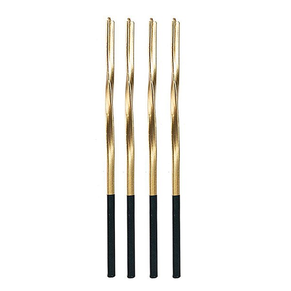 Vela Palito Metalizada Torcida Dourada 15 cm - 1 unidade Pct. c/ 4 unidades - Rizzo