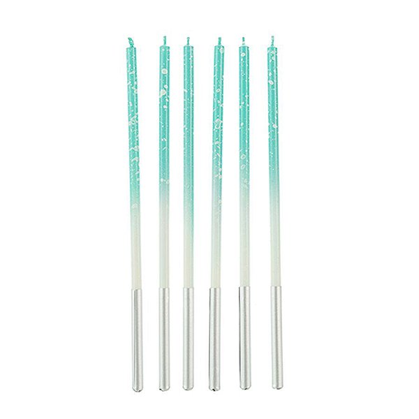 Vela Palito Gigante Dégradé Azul Candy 15 cm - 1 unidade Pct. c/ 6 unidades - Rizzo