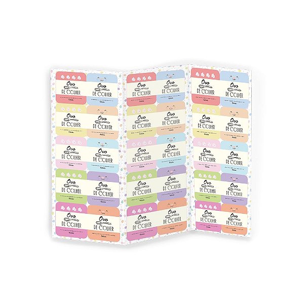 Adesivo Quadrado Ovo de Colher Feliz Páscoa Candy 4x4cm - 30 Unidades - Festcolor - Rizzo
