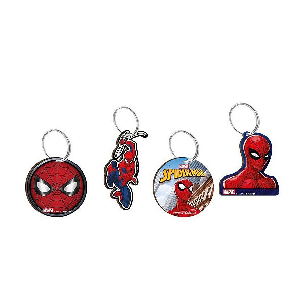 Chaveiro Homem-Aranha em MDF - 1 unidade Pct. c/ 4 unds. - Festcolor - Rizzo