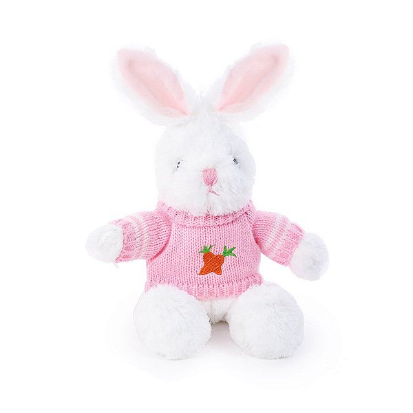 Coelho Pelúcia de Páscoa com Suéter Rosa - Kids - 1 unidade - Cromus -