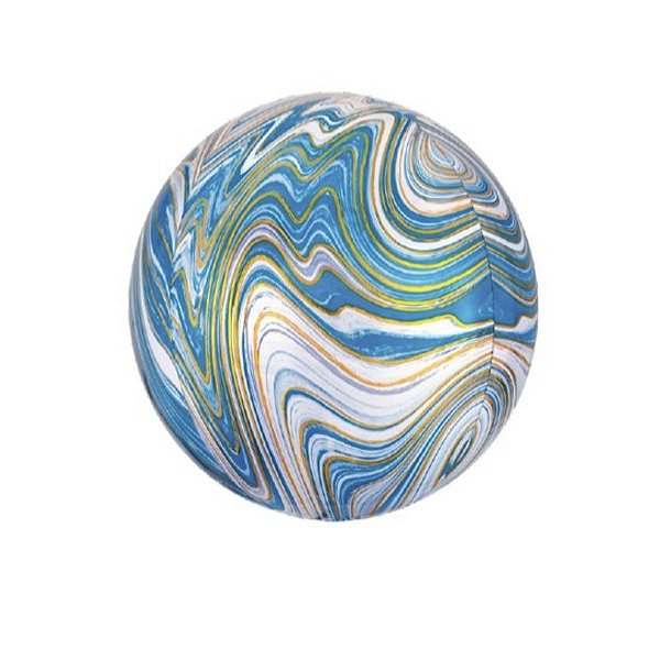 Balão Metalizado Azul - 16'' (40cm) - 1 unidade - Cromus - Rizzo.