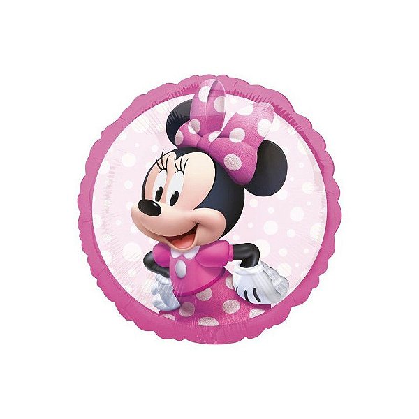 Balão Metalizado Redondo Minnie Rosa - 17'' (43cm) - 1 unidade - Cromus - Rizzo