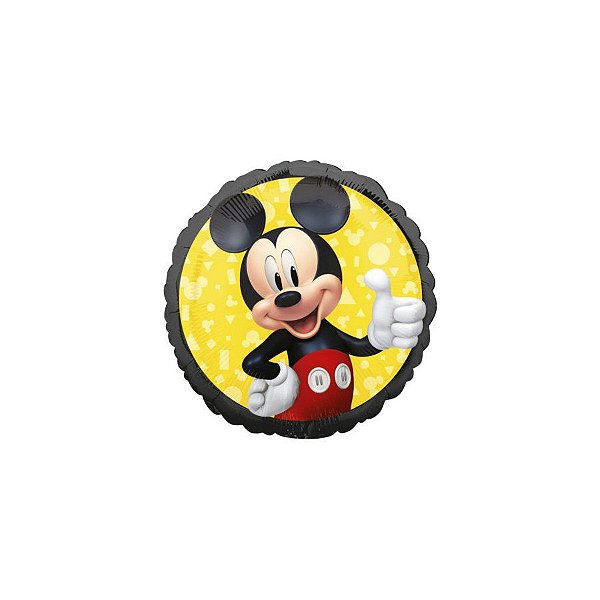 Balão Metalizado Redondo Mickey Mouse - 17'' (43cm) - 1 unidade - Cromus - Rizzo